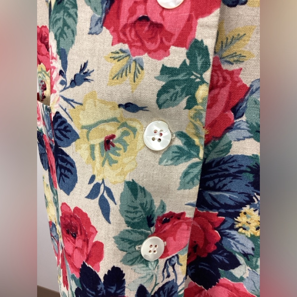 Vintage Brooks Brothers Floral Linen Blazer Vest Set 2 Piece Matching - Picture 10 of 10